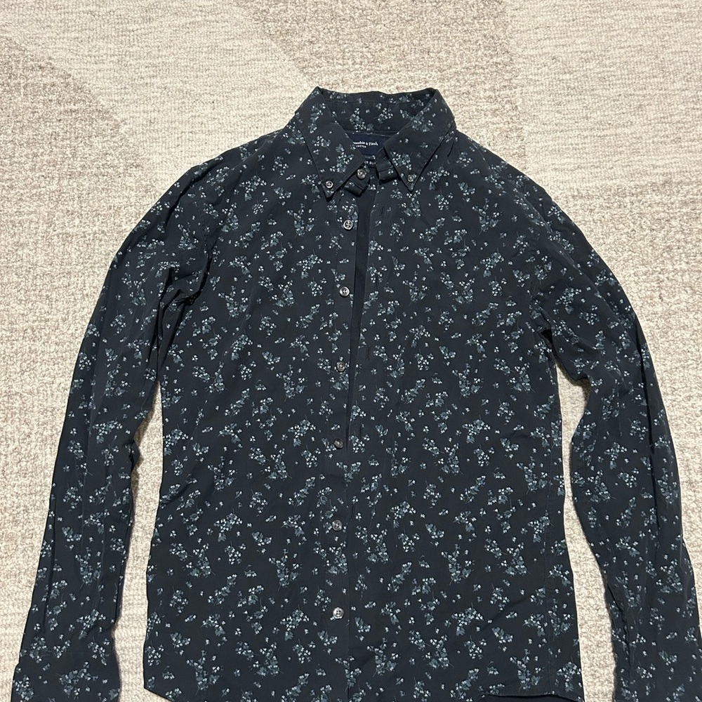 Men's Black Floral Dress Shirt